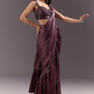 Plum Royale Ruffle Saree πβ¨π